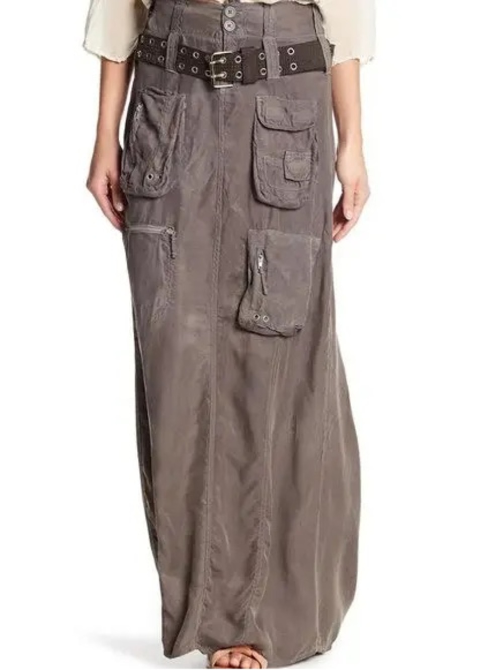 Pete & Greta by Johnny Was Cupra Long Cargo Skirt